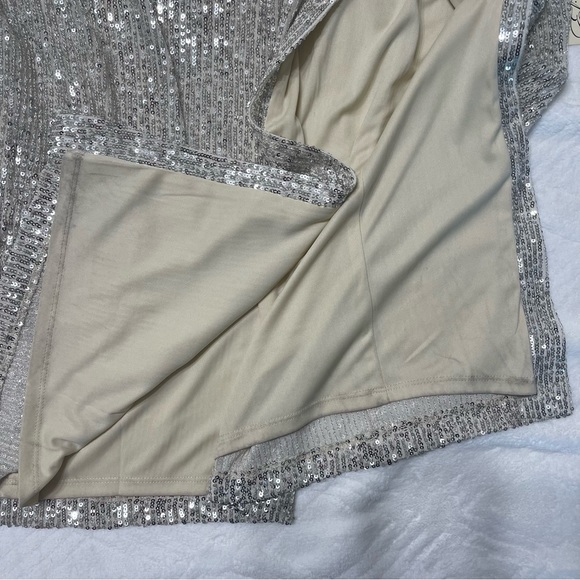 Eliza J long champagne sequin dress. - Picture 15 of 17